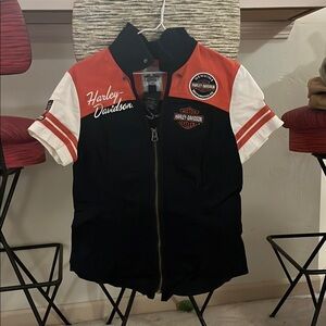 Harley Davidson Women's Classic Colorblock Zip-Front Shirt